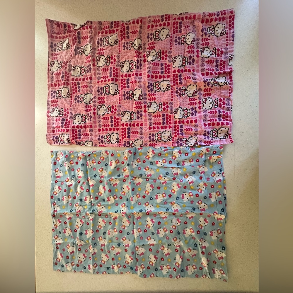 Hello Kitty Handmade Pink & Blue  Pillow Cases!